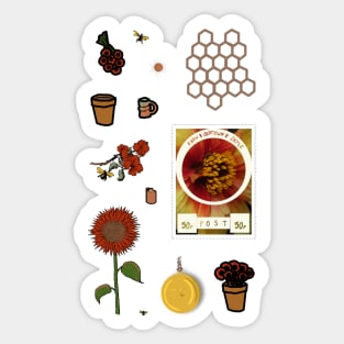 Red-Orange Honeycore Aesthetic Sticker
